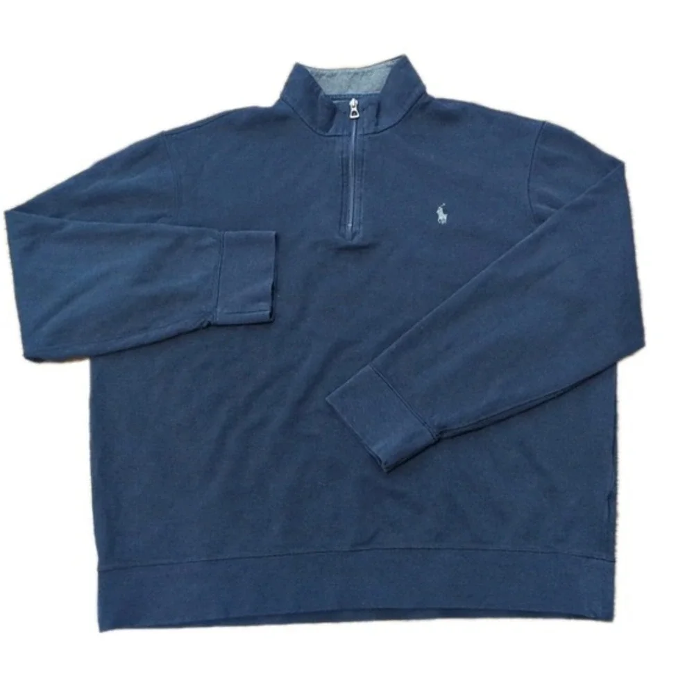 Polo Ralph Lauren Performance Sweater Navy Blue 1/4 Zip Casual Preppy Golf Sz XL